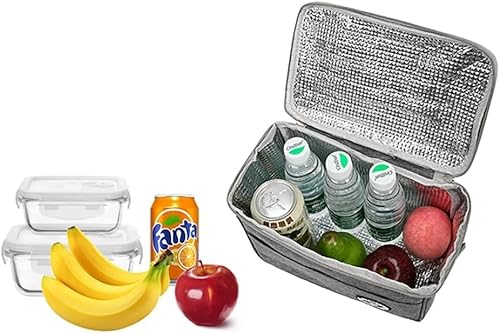 Bolsa térmica Grande Espaçosa Com Alça Portátil Lancheira para Marmita, Passeio, Escola, Faculdade,