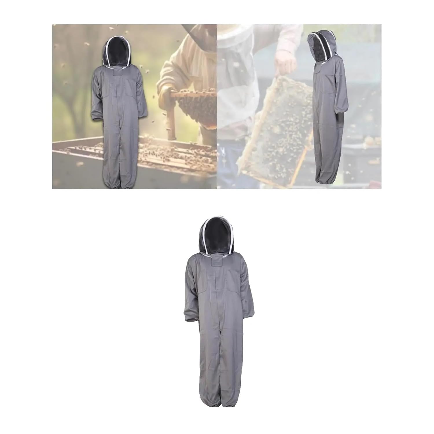 Beekeeping, Men's and Women's Outdoor Protective Clothing, Breathable Elastic Cuffs, Full-Body Protect,for Beekeepers(Gray_XL)