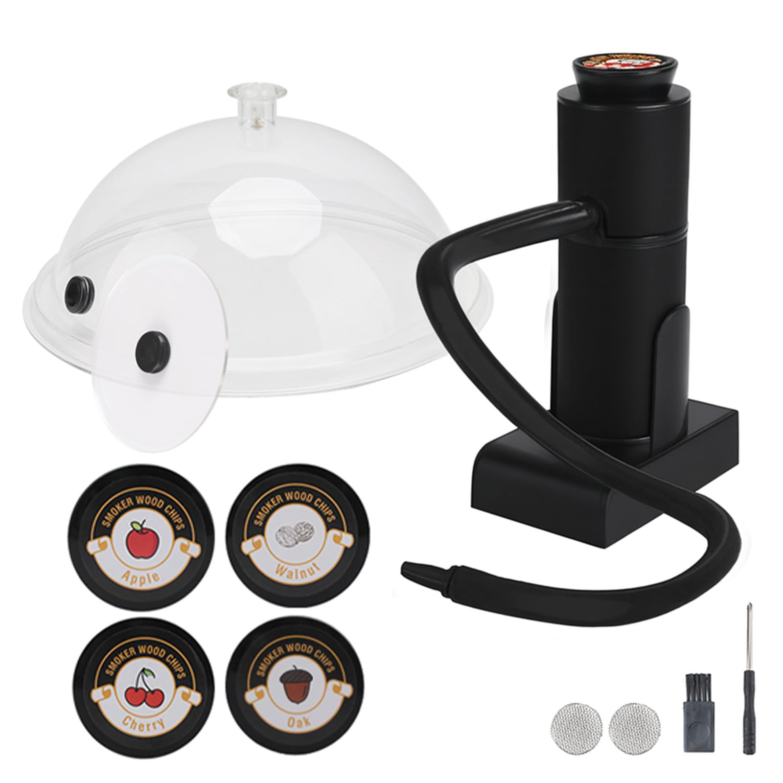 Affumicatore portatile a freddo con 4 tipi di trucioli di legno, affumicatore da cucina per sous vide carne, salmone, cocktail, formaggio, barbecue, ideale per feste in giardino