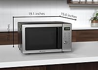 Vista 3 de Emerson MW9005SS Compact Countertop Microwave Oven with Push Button Control, LED Display, 900W, 5 Power Levels, 6 Auto Menus, Glass Turntable and