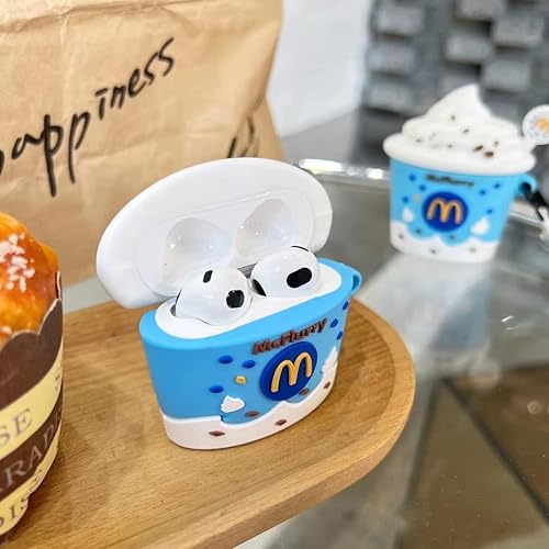 Miniatura 3 de Funda para AirPod Pro 2, bonita y divertida taza de helado Kawaii a la moda para AirPods Pro de 2ª generación 2022 lanzado en 2022 (azul) Azul,Rosado