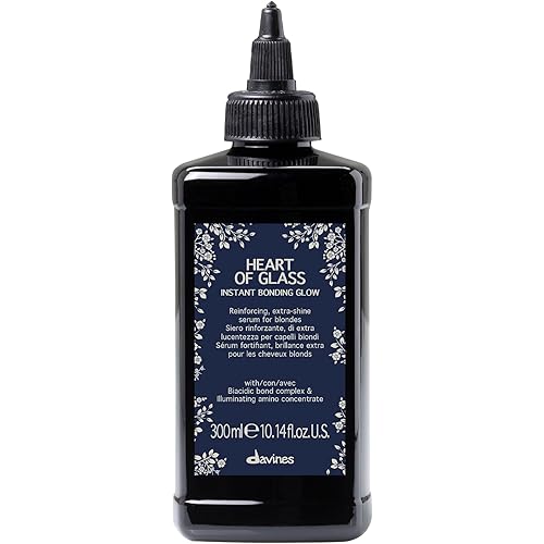 Davines Heart of Glass Instant Bonding Glow, Reinforcing Shine Serum, Lightweight Treatment for Blonde And Color-Treated Hair, 10.14 Fl. Oz.