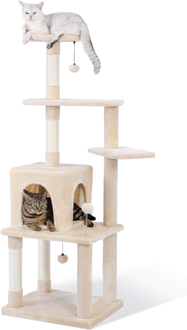 Amazon Pawz Road キャットタワー 猫タワー 据え置きタイプ スリム ベージュ Pawz Road キャットタワー 通販