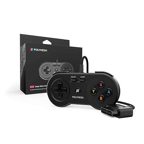 Polymega Super Retro Controller (RC02) - Wired Connection For SNES Style Controller Ports