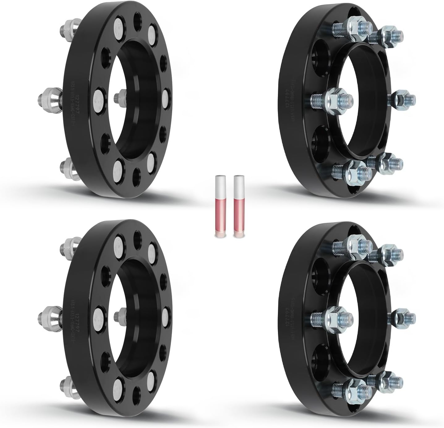 OCPTY 6 Lug Wheel Spacers 6x5.5 1 inch Fit for Toyota FJ Cruiser Hilux T100,4Pcs Black Wheel Spacers Adapters Bore 106mm with 12x1.5 Studs wheel spacers