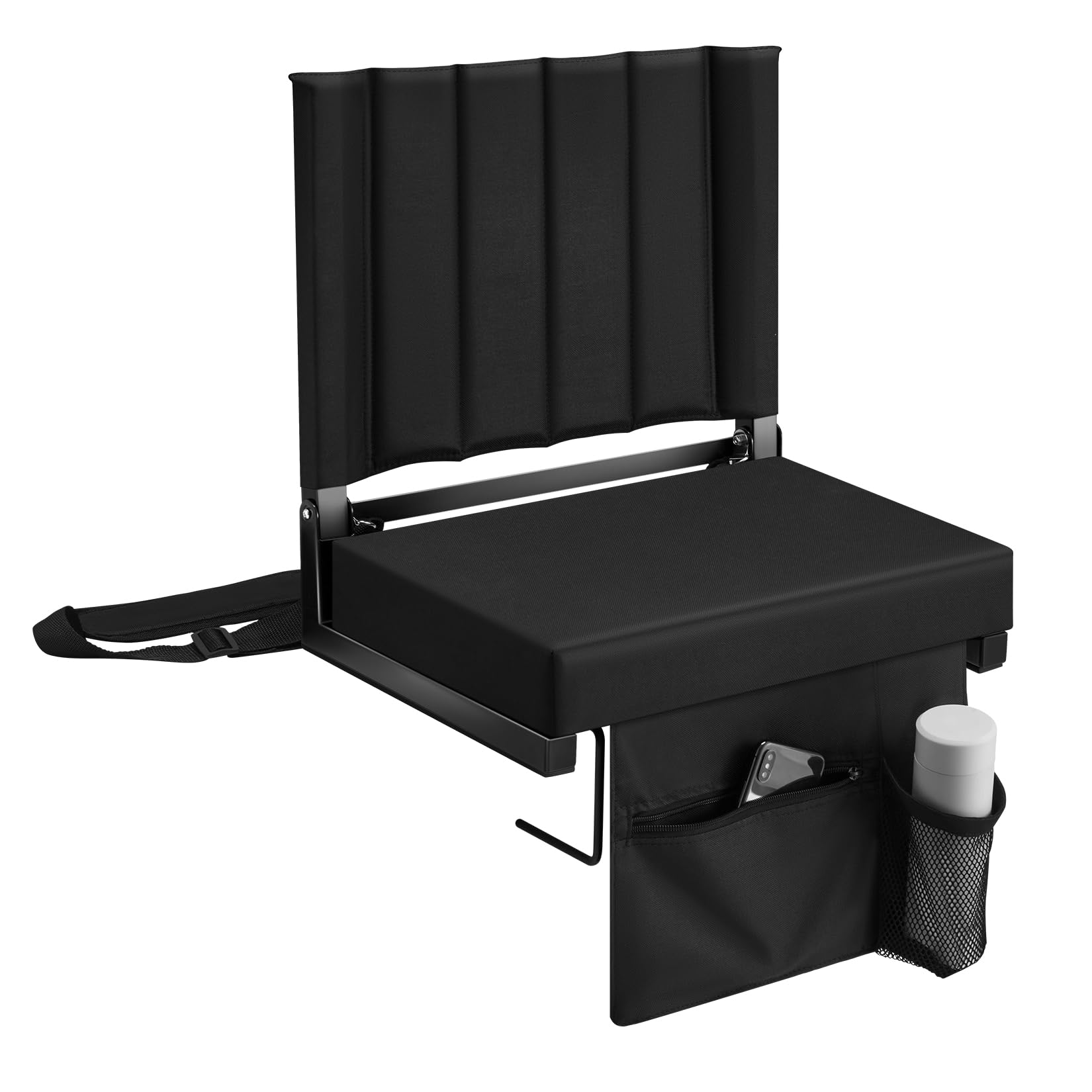 Avocahom2 Pack Stadium Seat for Bleachers with Back Support and Wide Cushion, Portable Folding Bleacher Seat Includes Cup Holder, Carry Handle & Shoulder Strap, Perfect for Sports Events