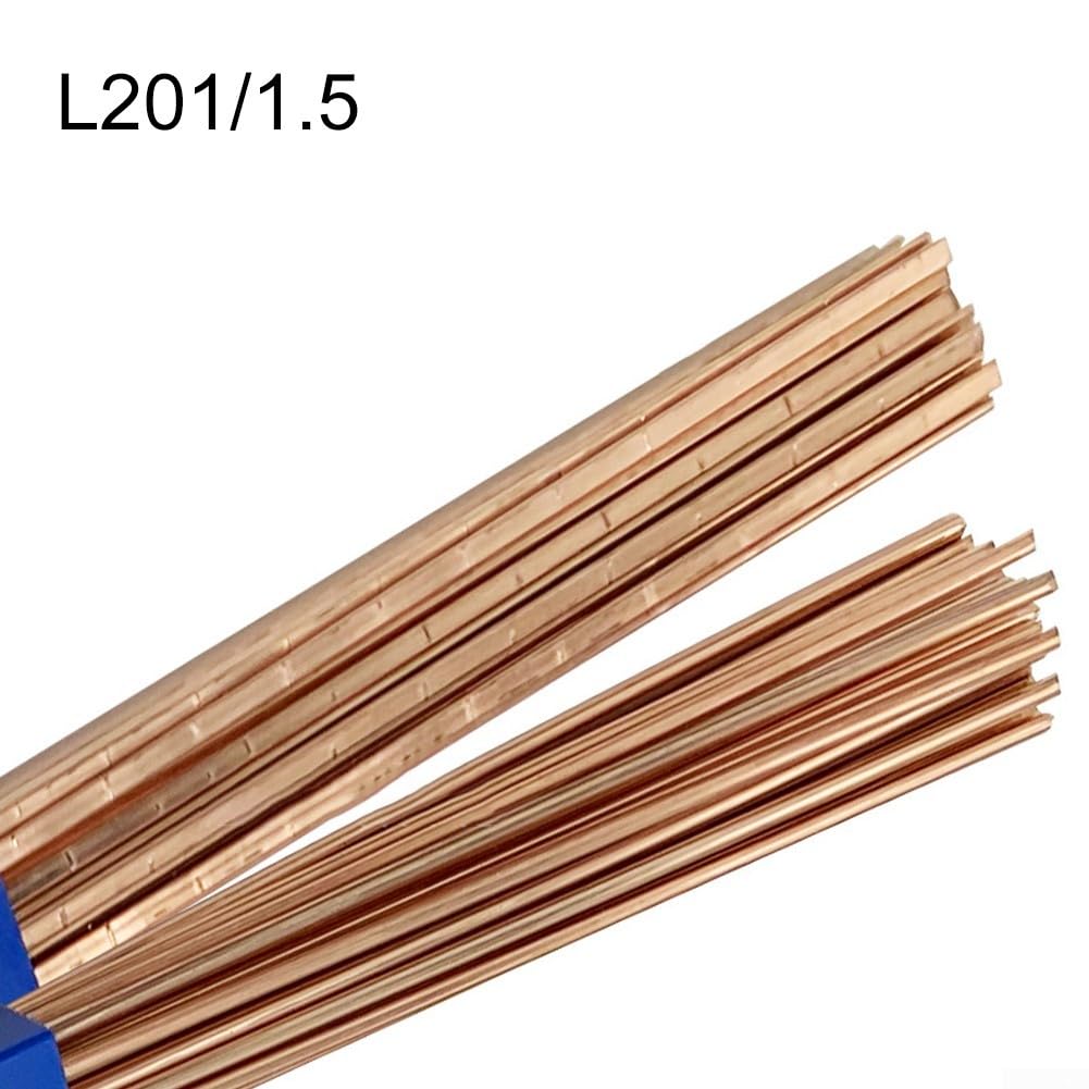 Asta per saldatura in rame fosforoso L201, filo argentato per brasatura per tubi in rame AC e frigorifero, non richiede flusso, confezione da 1 kg (1,5 mm)