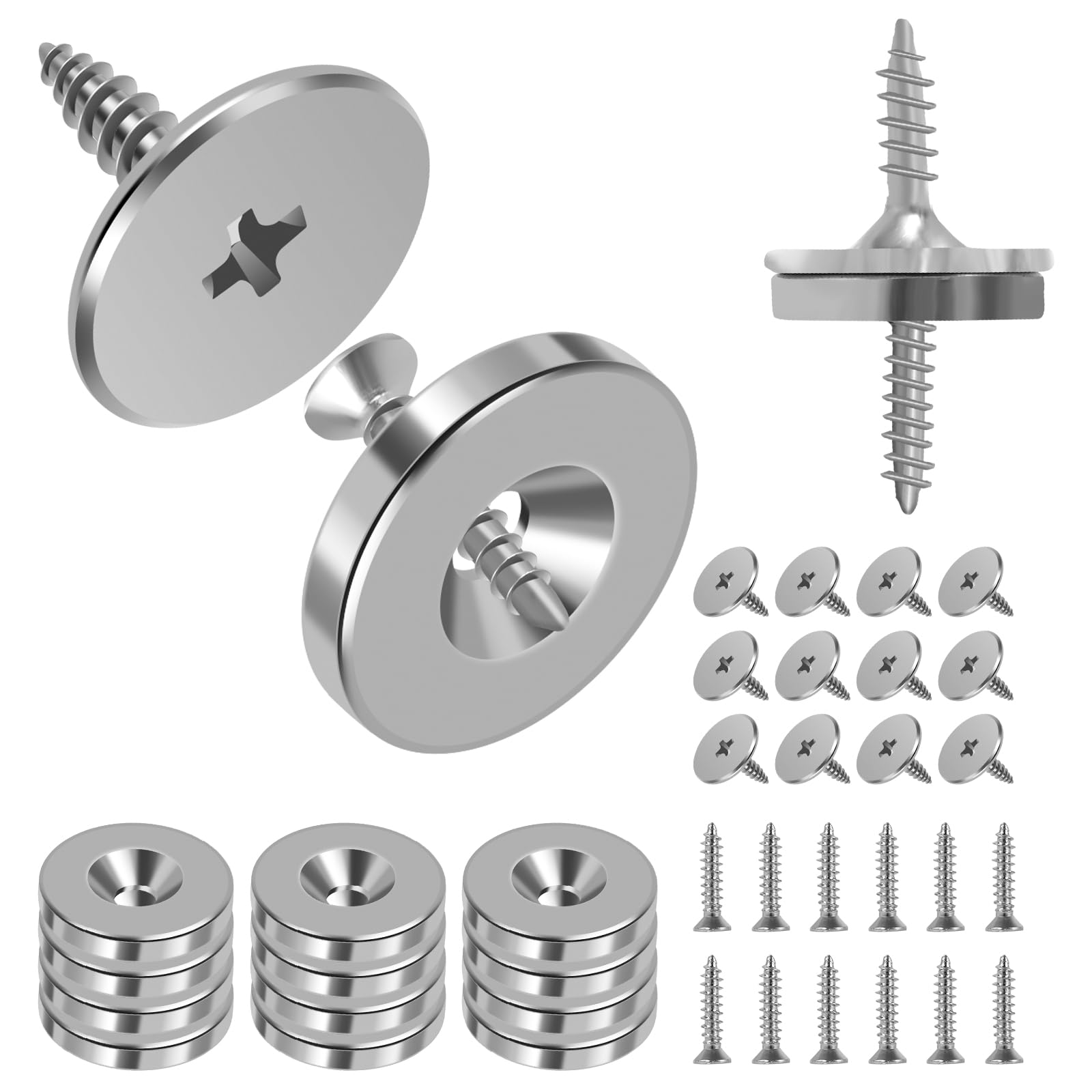 NIHUIFDPY 12Pcs Magnetic Cabinet Door Closure Metal Magnetic Door Catch Concealed Closet Door Catch Closer Hidden Magnetic Door Latch Furniture Door Magnet Closing Catch for Cabinet Closet