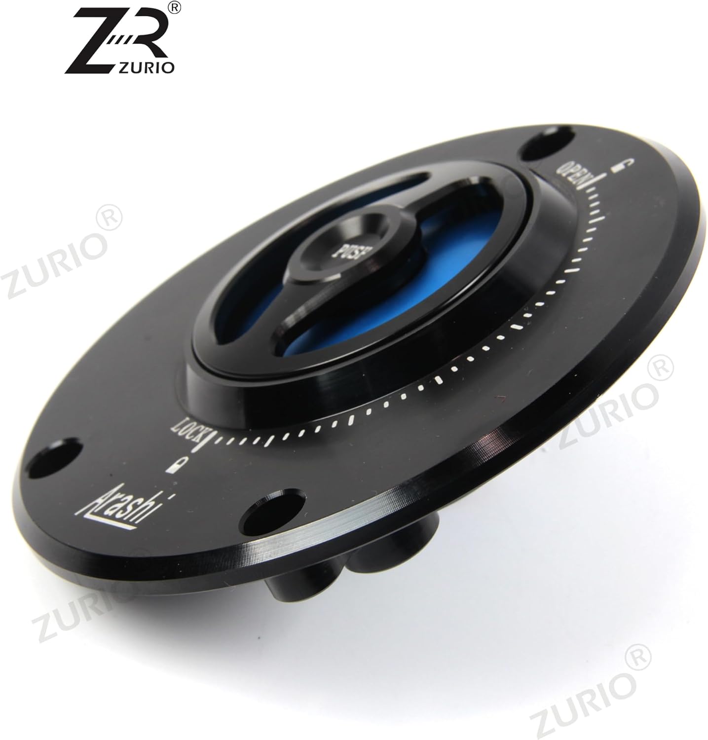 CNC Keyless Fuel Tank Gas Cap Cover for Kawasaki Ninja ZX10R, ZX1400, ZX14R, ZZR1400, ZX6R ZX636, ZX6RR, ZX9R, ZZR1200, ZZR600, ER400 ER4N, VERSY.S 650, VERSY.S 1000 Blue