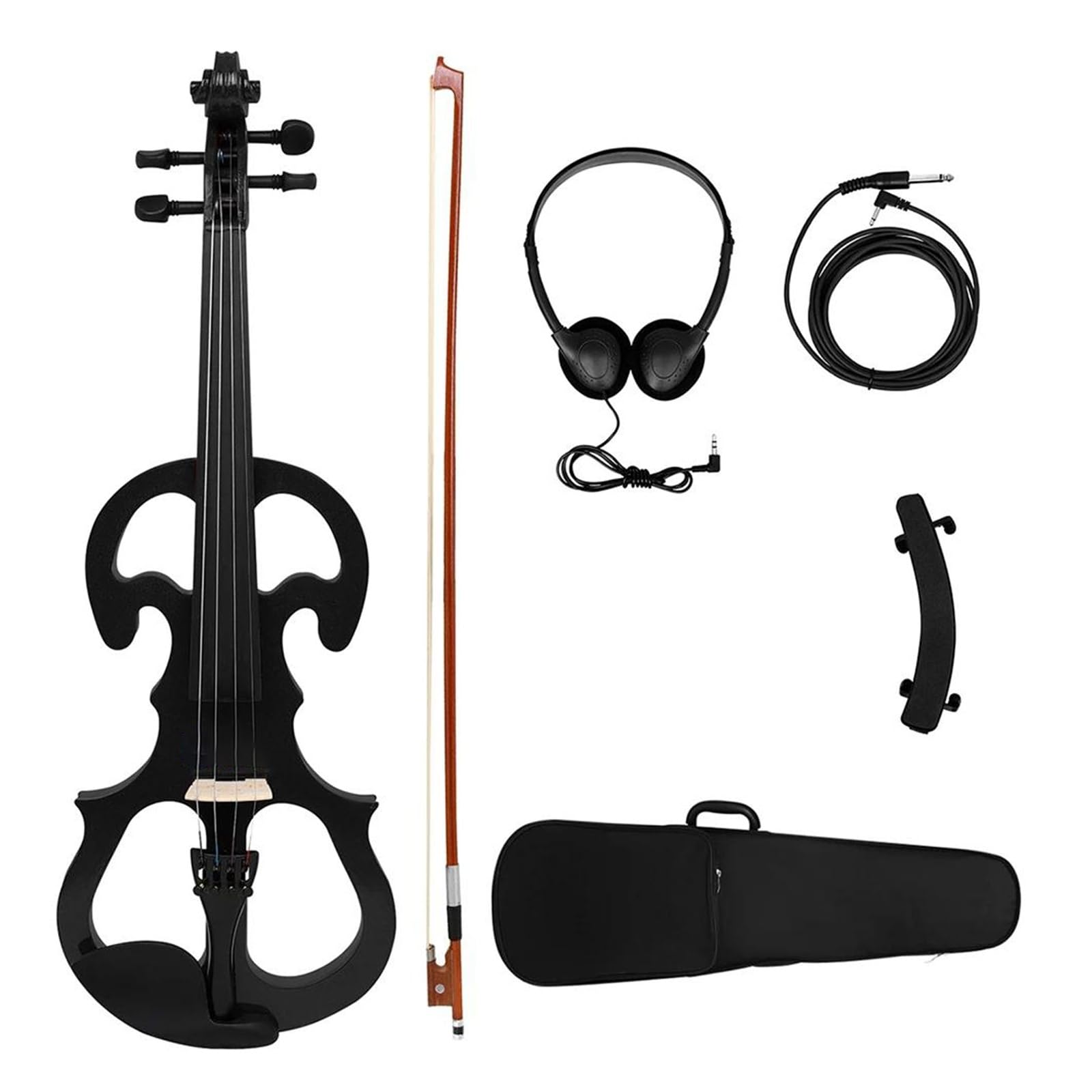 violino Strumento a corde di violino elettrico silenzioso in legno massello 4/4 con arco e custodia