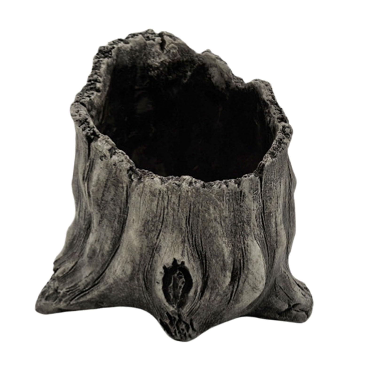 Msioytog Artificial Driftwood Succulents Planter Rustics Cactus Flower Pots for Small Plant Arrange Tree Stumps Sculpture Tree Stump Pots