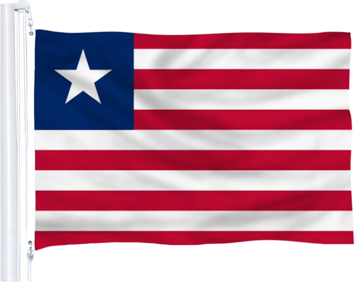Liberia Flag 3x5 Ft Thicker Polyester The Republic ofLiberian National Banner with Brass Grommets