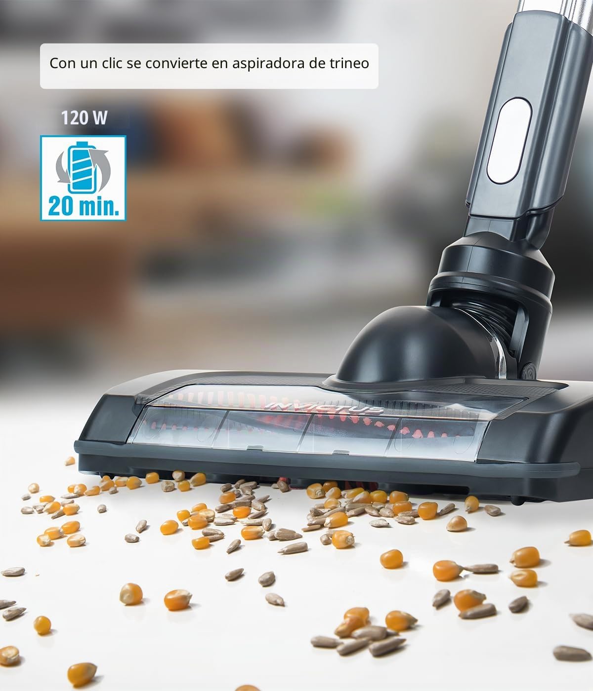 Genius Invictus One 3.0 A28340 Aspiradora inalámbrica Negro Plata 120 W 100 ml 74 decibelios