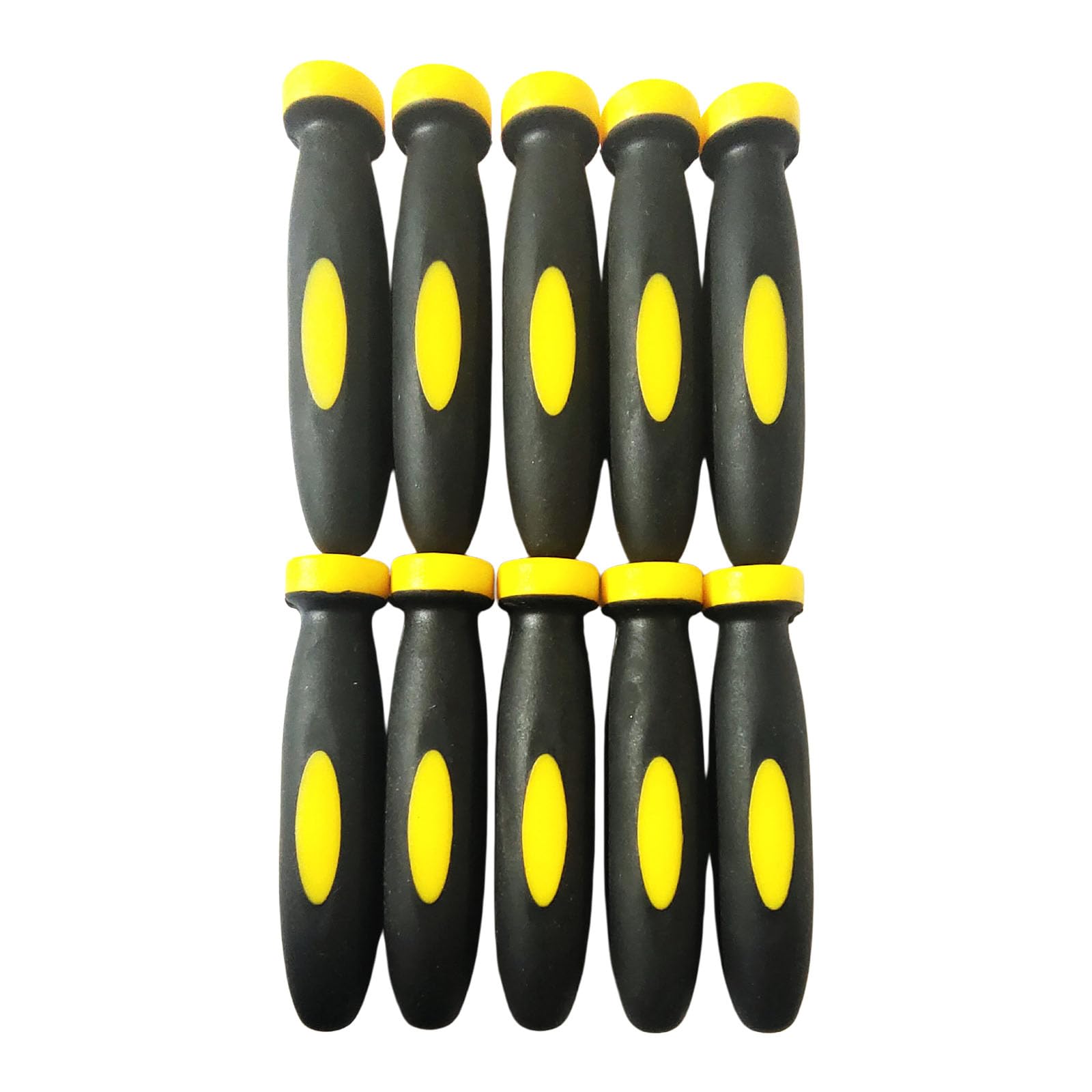 of 10 Odorless Double Color File Handles with Flat and Round Holes Multiple Size File Handle for Various Grinding Needs Ergonomic Handle