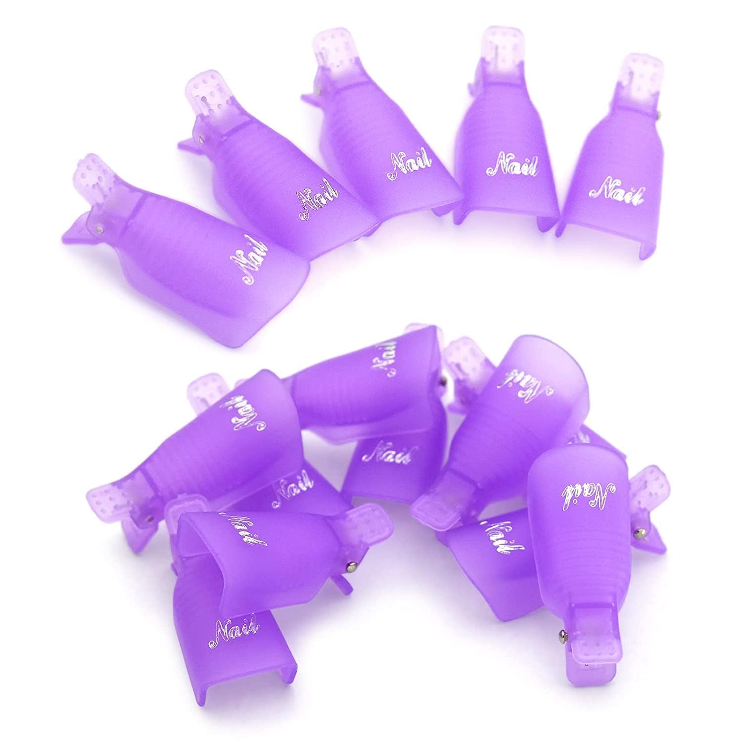 10 Pcs Plastic Acrylic Nail Art Soak Off Cap Clip UV Gel Polish Remover Wrap Tool Gel Nail Polish Remover Clips for Fingernail Removal