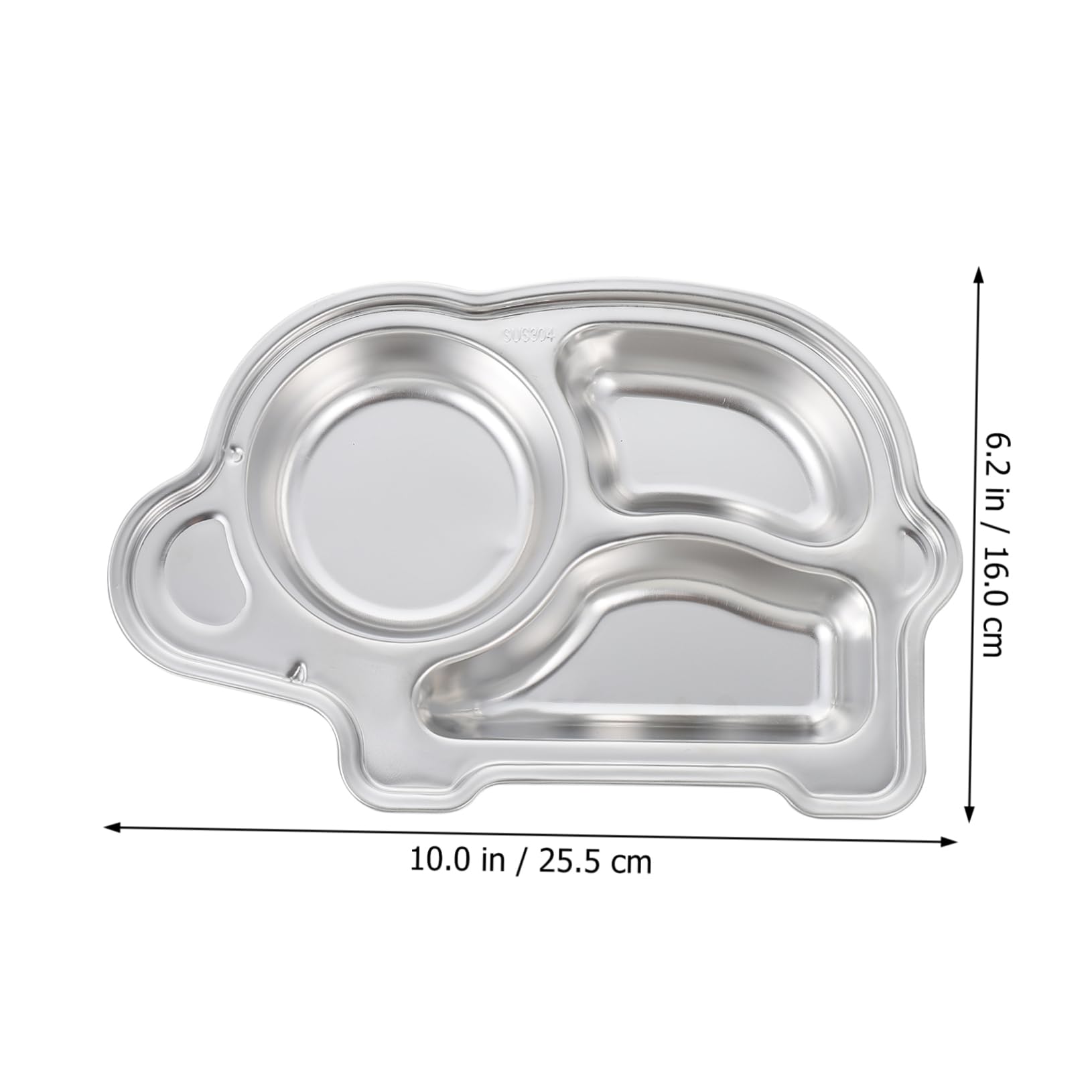 OUNONA Thick Stainless Steel Grid Tray Cartoon Food Divided Plate Safe for Boys and Girls Easy Maintenance Healthy Eating