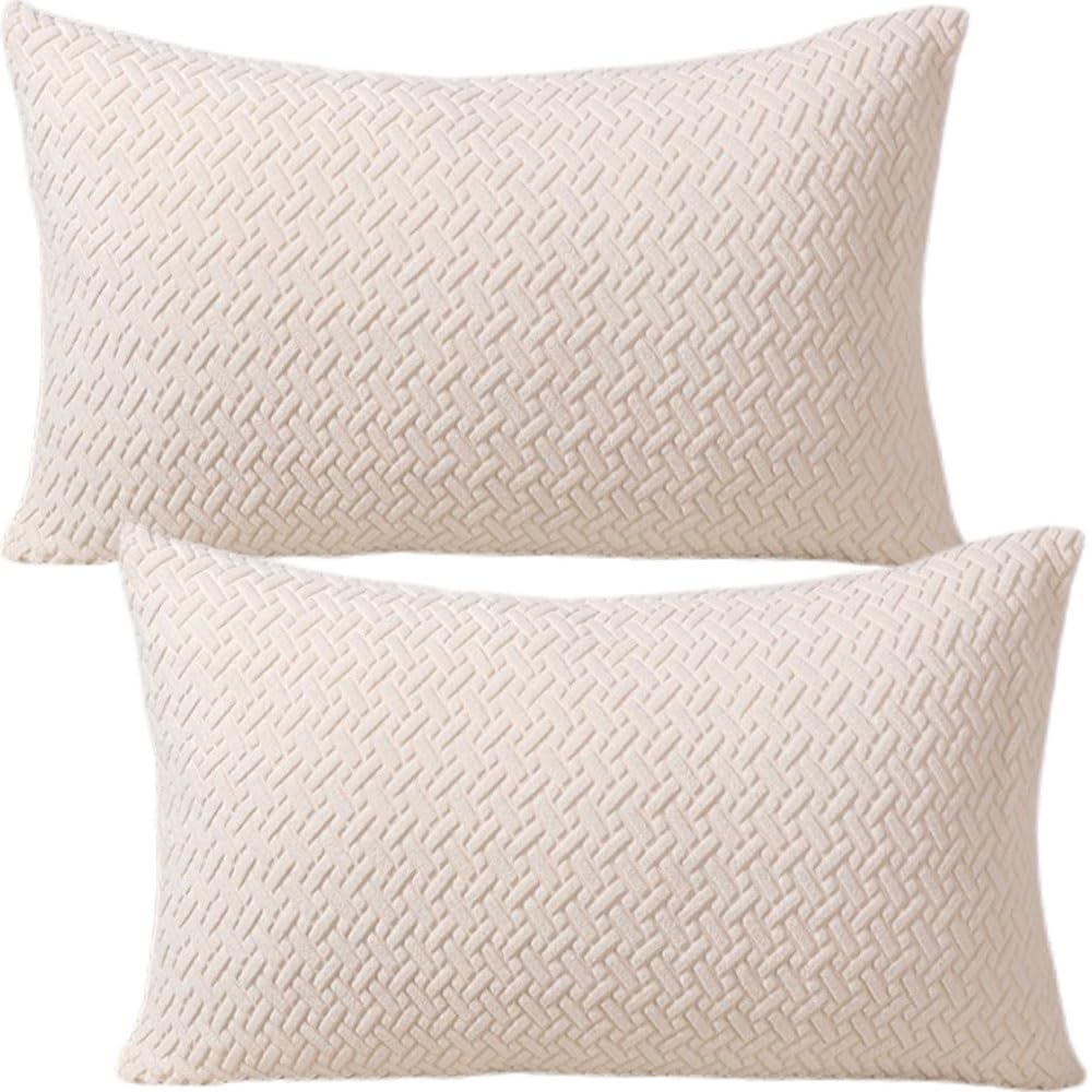 Swj-Swjssb Colour 40 Rectangle Pillow Cases Set Of 2, Extra Large Cushion Covers 50X70,40X60 Cm Soft Throw Pillow Covers With Invisible Zipper Decorative Pillowcases For Sofa Couch(,50X70 Cm Pack Of 2)