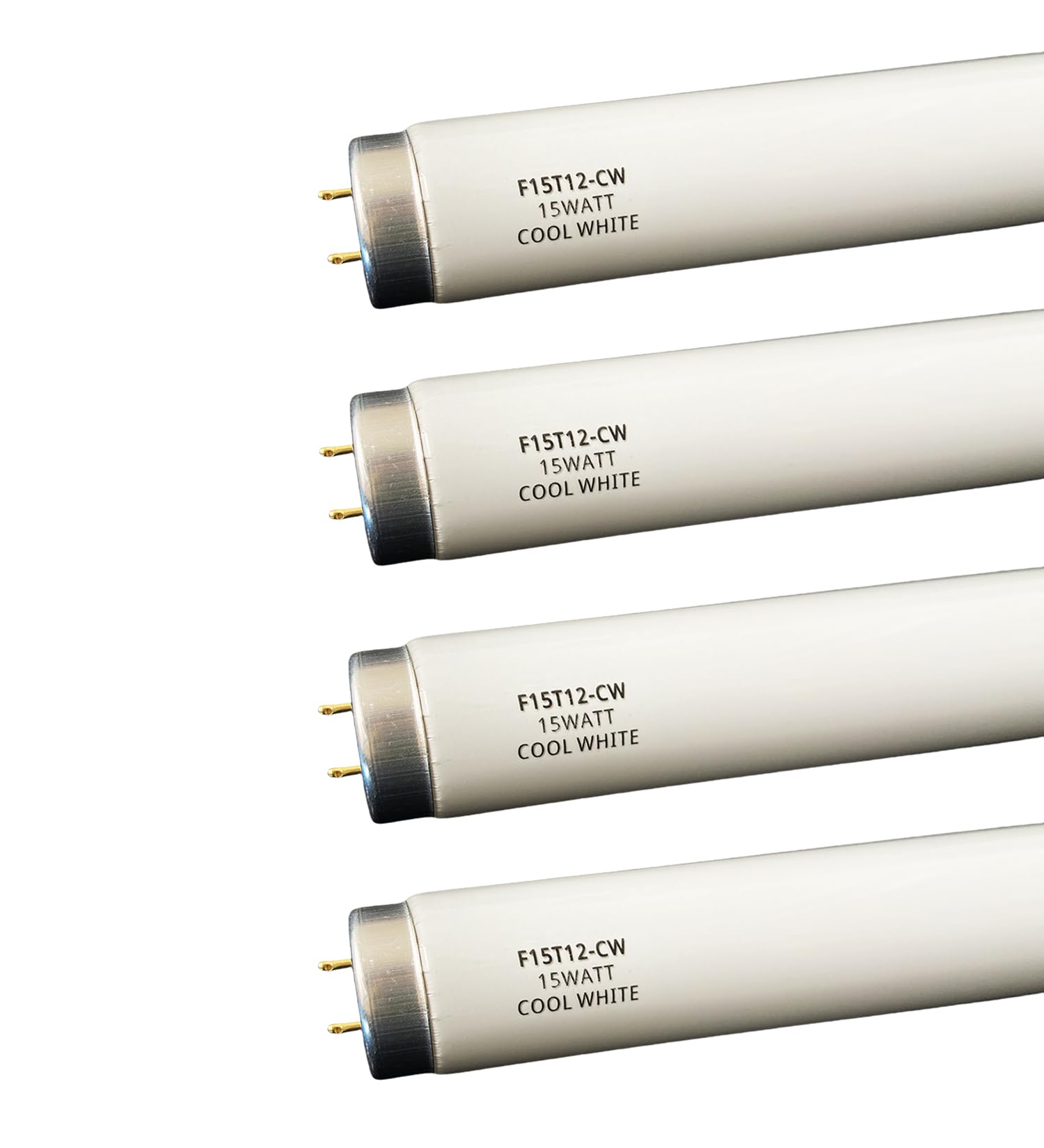 Konideke T12 15W Fluorescent Bulb – 18" F15T12/CW Straight Tube, Cool White 4000K, 800 Lumens, Medium Bi-Pin (4-Pack)