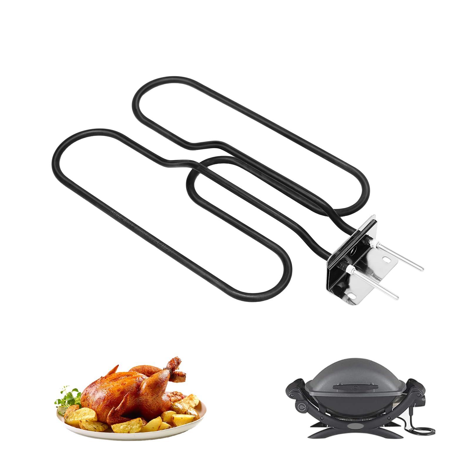 GFTIME Heizelement Ersatzteil für Q140 Q1400 Elektrogrills, Kompatibel mit Weber 66631 80342 80343 65620, Grill Heizelement 2200 W, Rostfreie Stähle Heizspirale 230 V