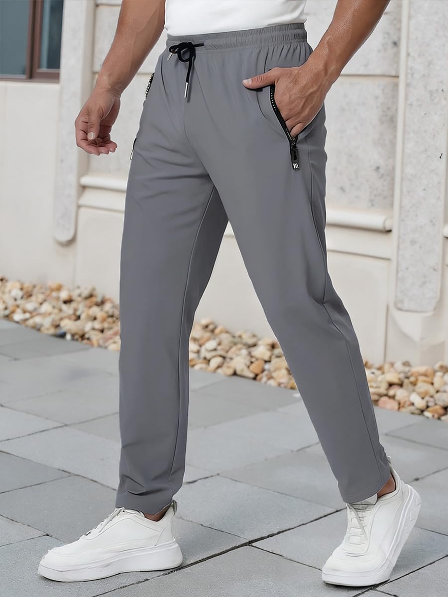 Pantalones deportivos para hombre con bolsillos con cremallera, para entrenamiento, gimnasio, correr — view 7