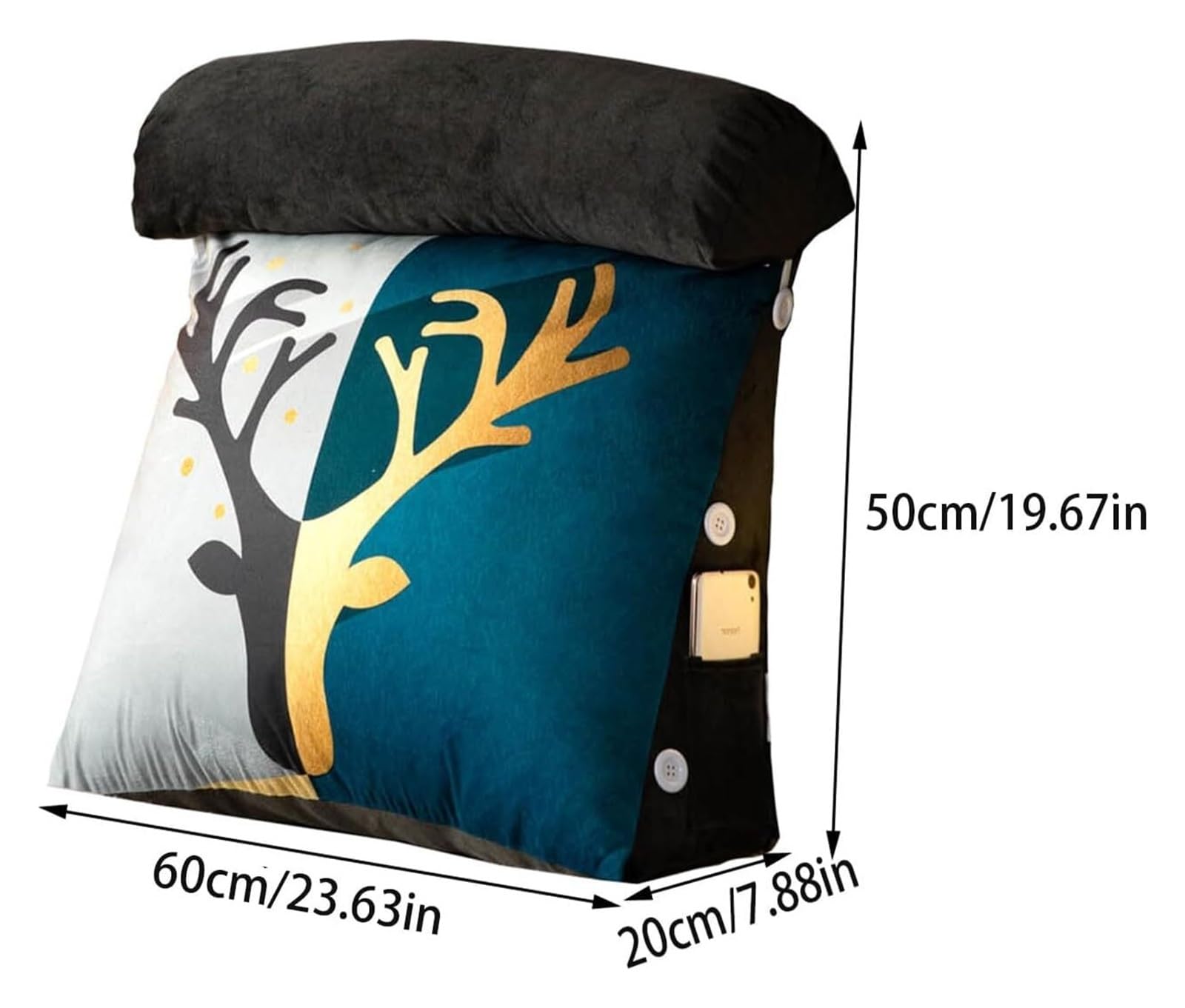 Poduszki do czytania z rozdrobnioną pianką z pamięcią kształtu, poduszka podtrzymująca plecy do siedzenia i grania, luksusowy komfort, dwustronny design, 45 x 45 x 20 cm