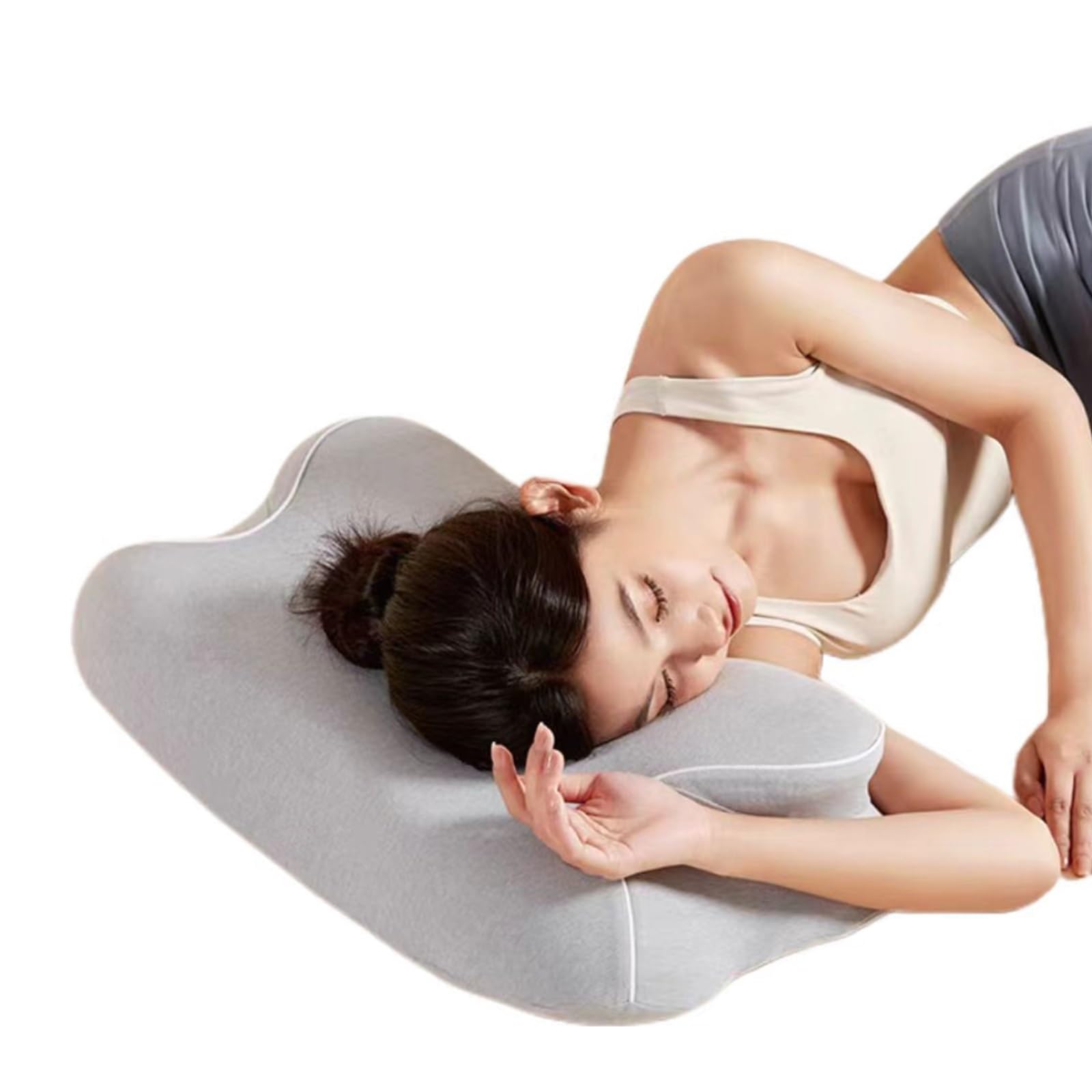 Almohada Cervical De Espuma Viscoelastica, Almohada Ortopedica for Soporte De Cuello, Almohadas Ergonómico for Dormir De Lado Y Boca Arriba