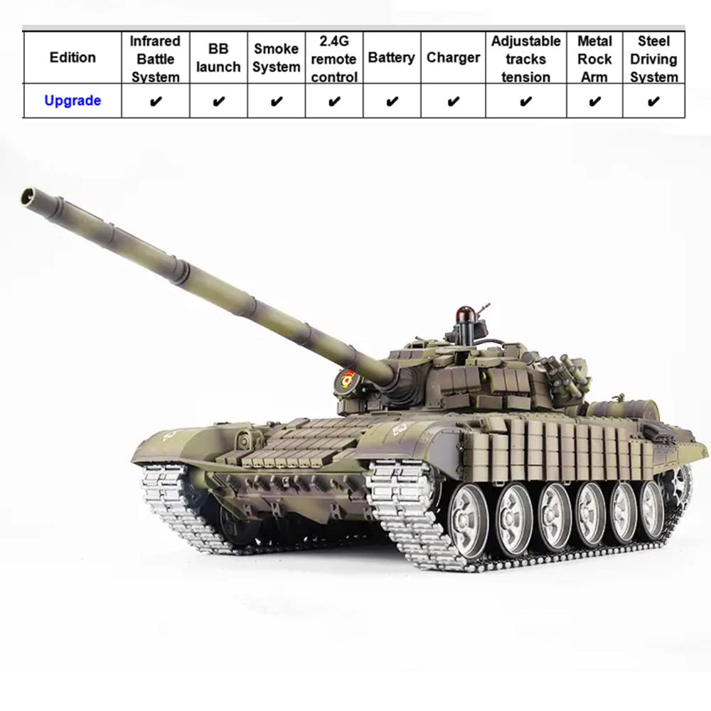 1/16サイズ戦車ラジコン　ロシアT72　ヘンロン3939-1 ver7.0 Amazon.com: 1/16 Russian T-72 RC Main Battle Tank Military WW2