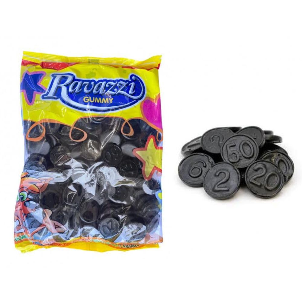 Ravazzi Monedas de Regaliz Negro | Sin Gluten | 1 KG