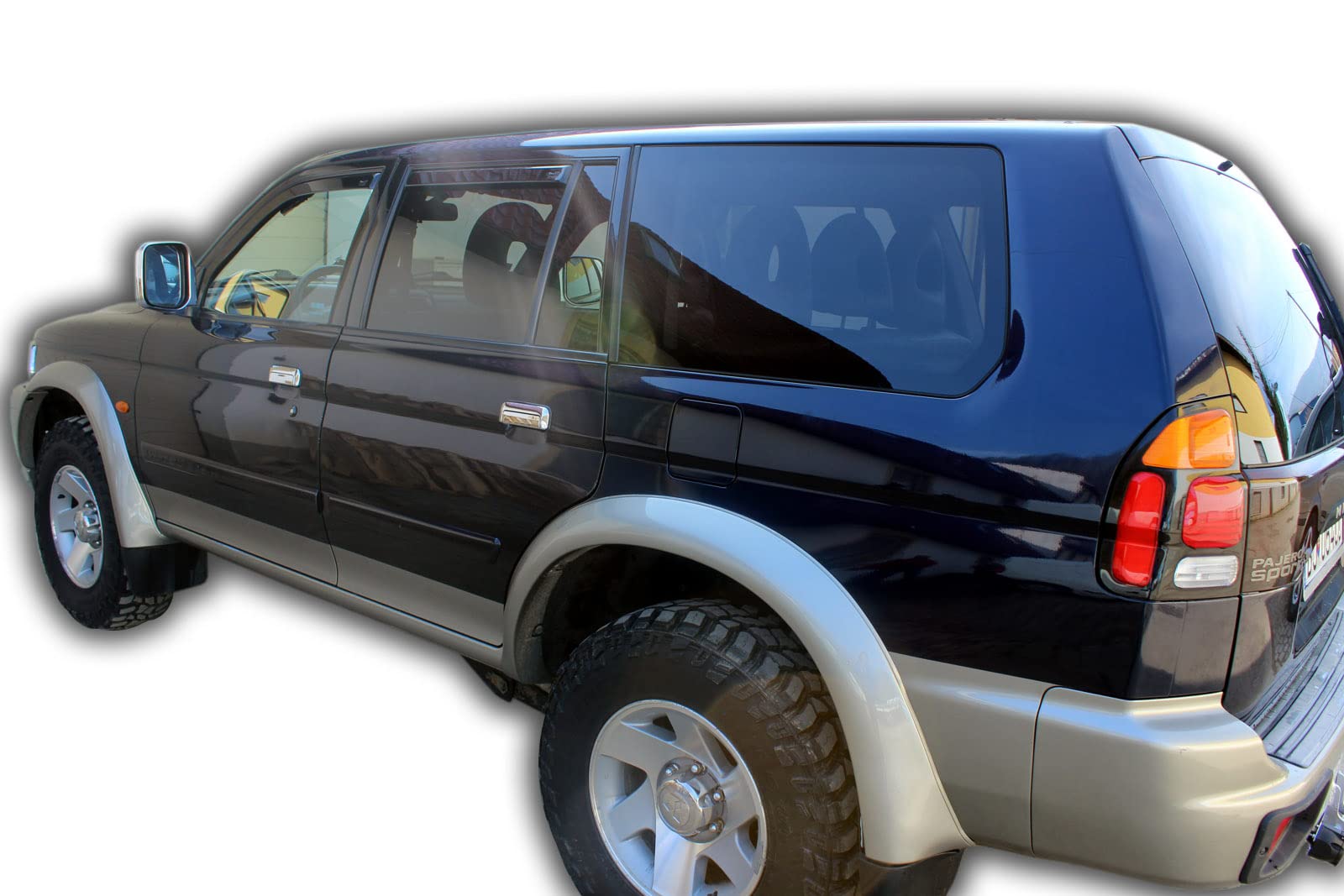 J&J AUTOMOTIVE Deflettori d'Aria per Mitsubishi Pajero Sport 1998-2008, Set da 4 Pezzi, Nero Fumé Oscurato Heko