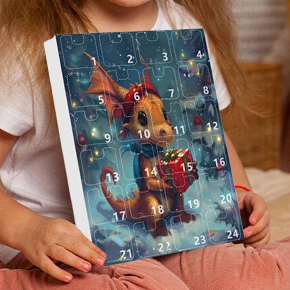 Calendriers de l'Avent 24 Jours Dragon Décorations Suspendables Pendentif Collectionnable pour Adolescents Décoration d'Intérieur Sapin de Noël
