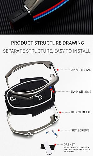 Miniatura 5 de SANRILY Funda luminosa de silicona y aleación de zinc con 2 botones para llavero Benz G Clase A B S M Class W463 CLA CLS GLA GLC GLE GL GLS SL SLK