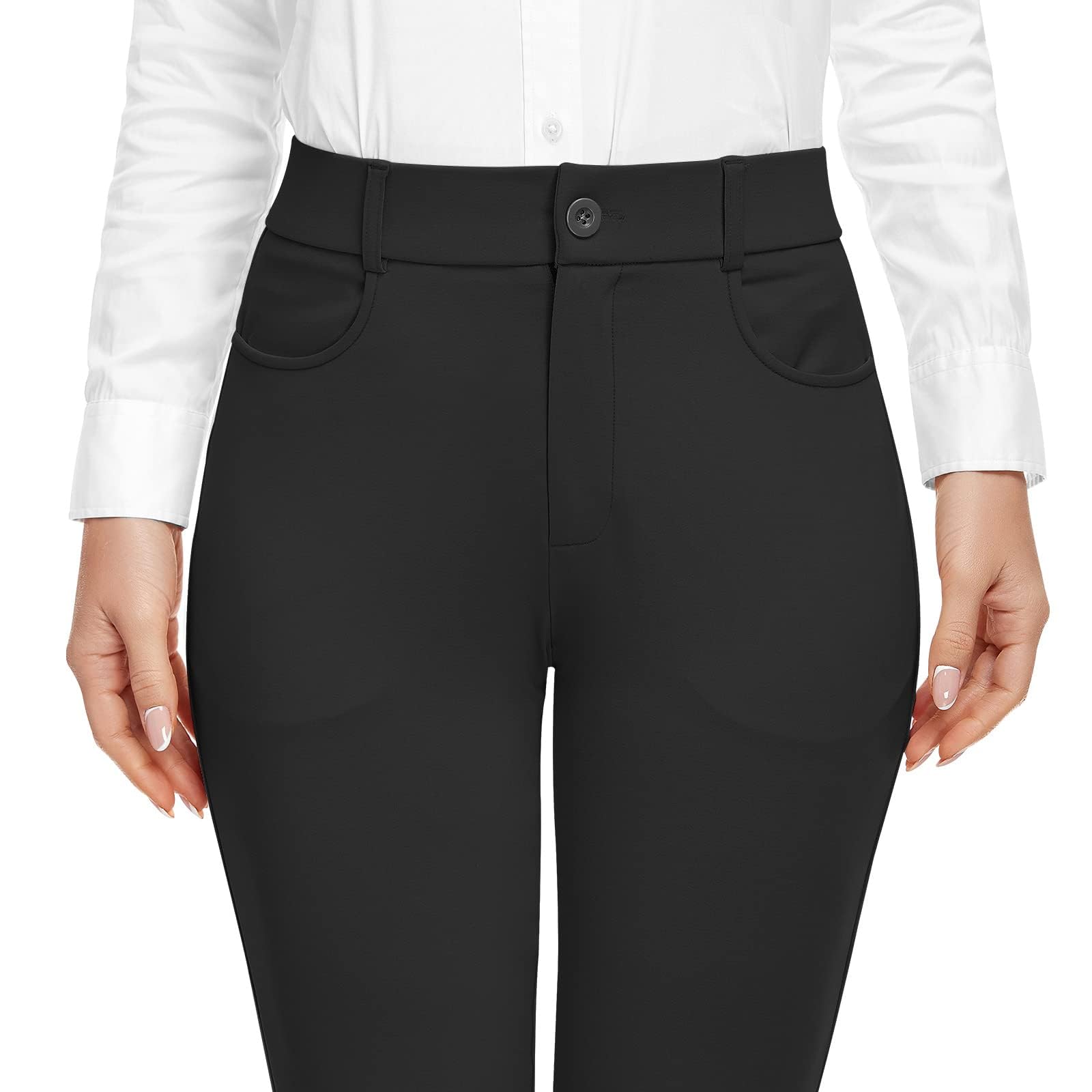 HISKYWIN Womens Dress Pants Stretch Work Office Business Slacks Comfy Yoga Golf Pants with Pockets