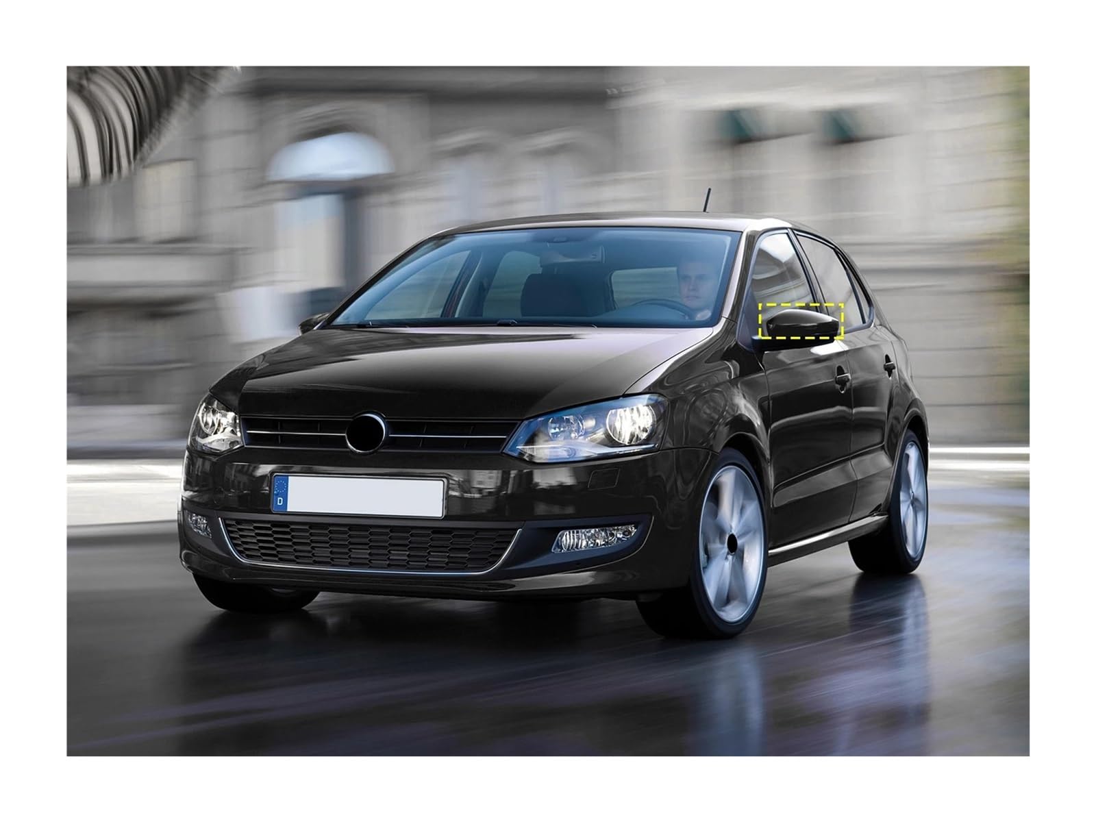Per VW Per Polo 6R 2009 2010 2011 2012 2013 2014 2015 2016 2017 2018 UP Dal 2016 In Poi Nero Lucido Porta Specchietto Retrovisore Tappi Di Copertura Calotta Specchio Retrovisore