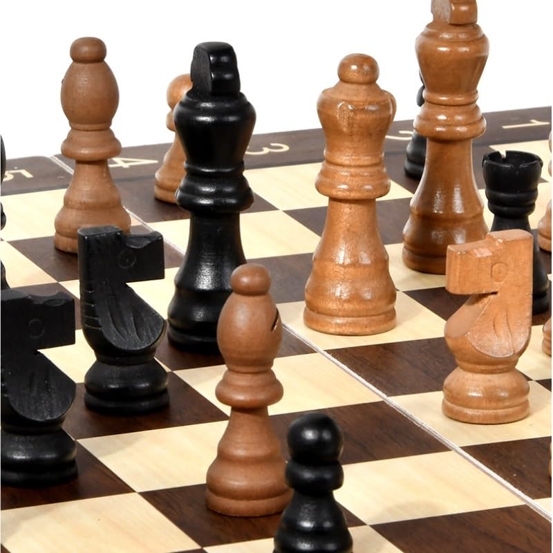 Jeu de Dames en Bois Classique 3 en 1, Backgammon échecs | For les voyages en famille, ensemble de jeu pliant en bois for enfants et adultes(39*39cm)