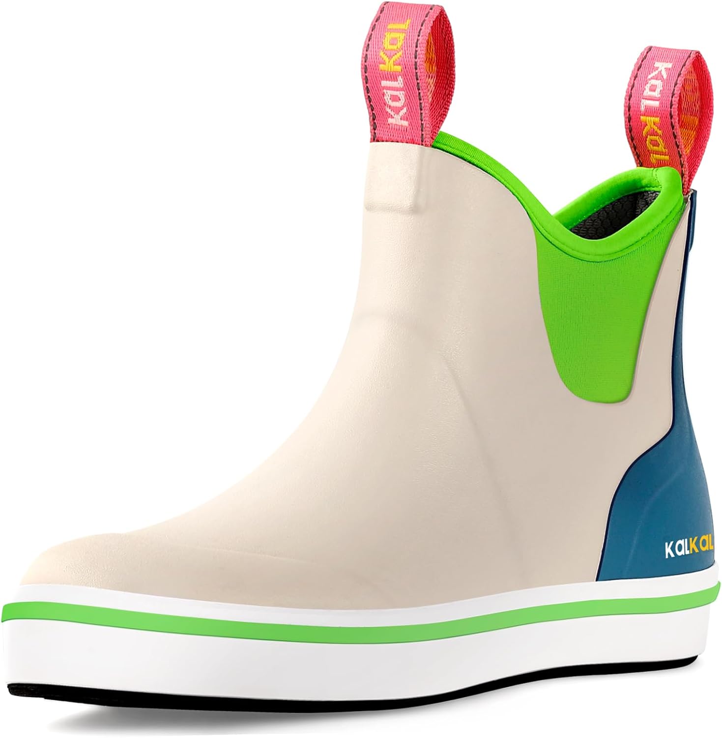 Kalkal Women's Deck Boots, Anti-Slip Deck Boots, Lightweight Fishing Boot for Women, Waterproof Ankle Rubber Rain Boot for Boating, Camping, Farming & Outdoor Work (Size 5-11)