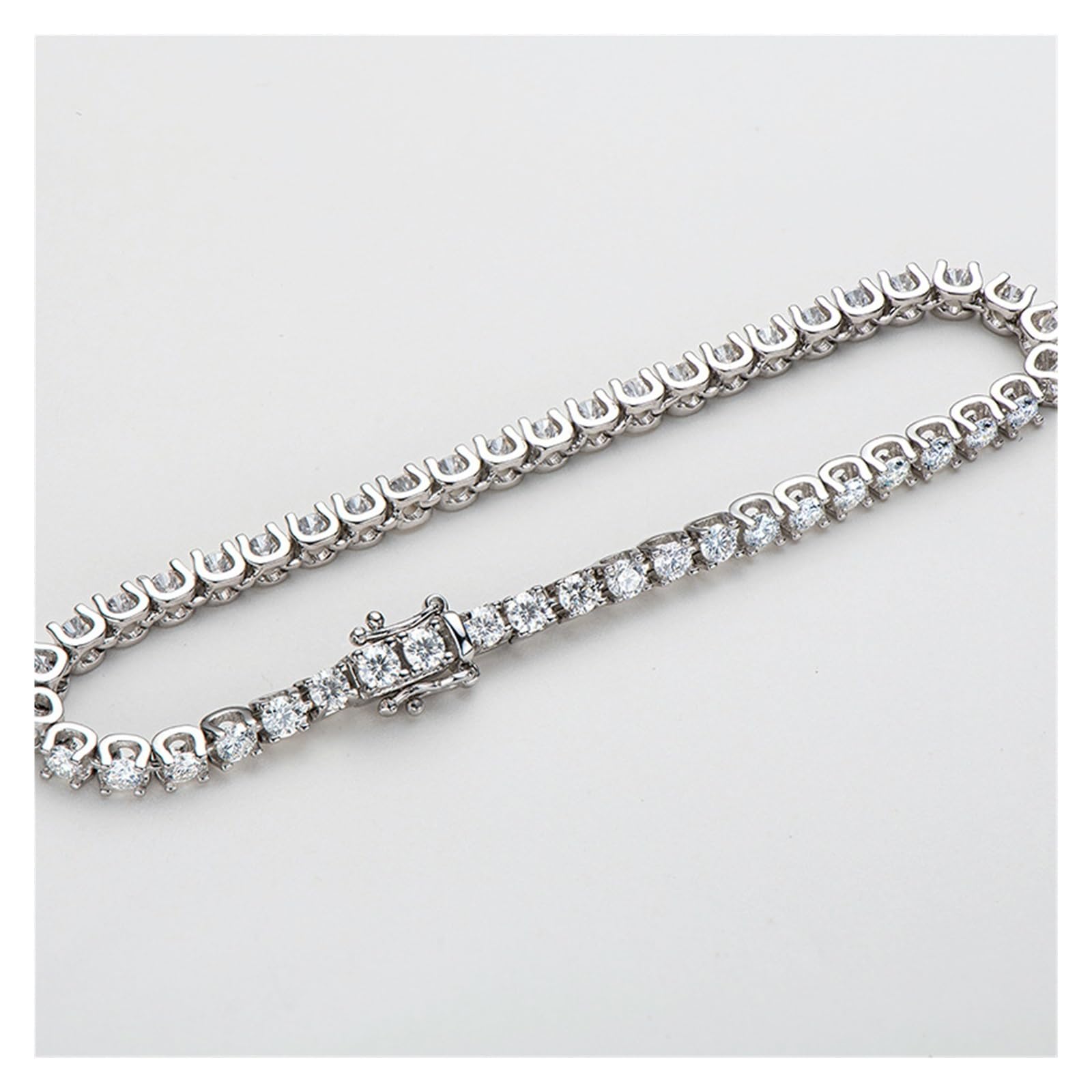 LYGBAOFUL Armband Armband925 Silber 4,6 Karat Moissanit Tennisarmband Damenschmuck 3 mm rundes Moissanit-Gliederkettenarmband 14 Karat Weißgold plattiert (grüne Farbe - 18,5 cm)