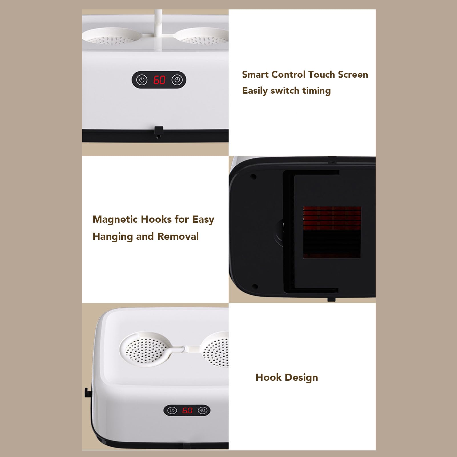 Tragbarer Wäschetrockner, 600 W, Faltbarer Mini-Trockner, Elektrischer Trockner mit 30, 60, 90, 120, 180-Minuten-Timer, Kleine Trocknermaschine für Wäscherei-Apartments und