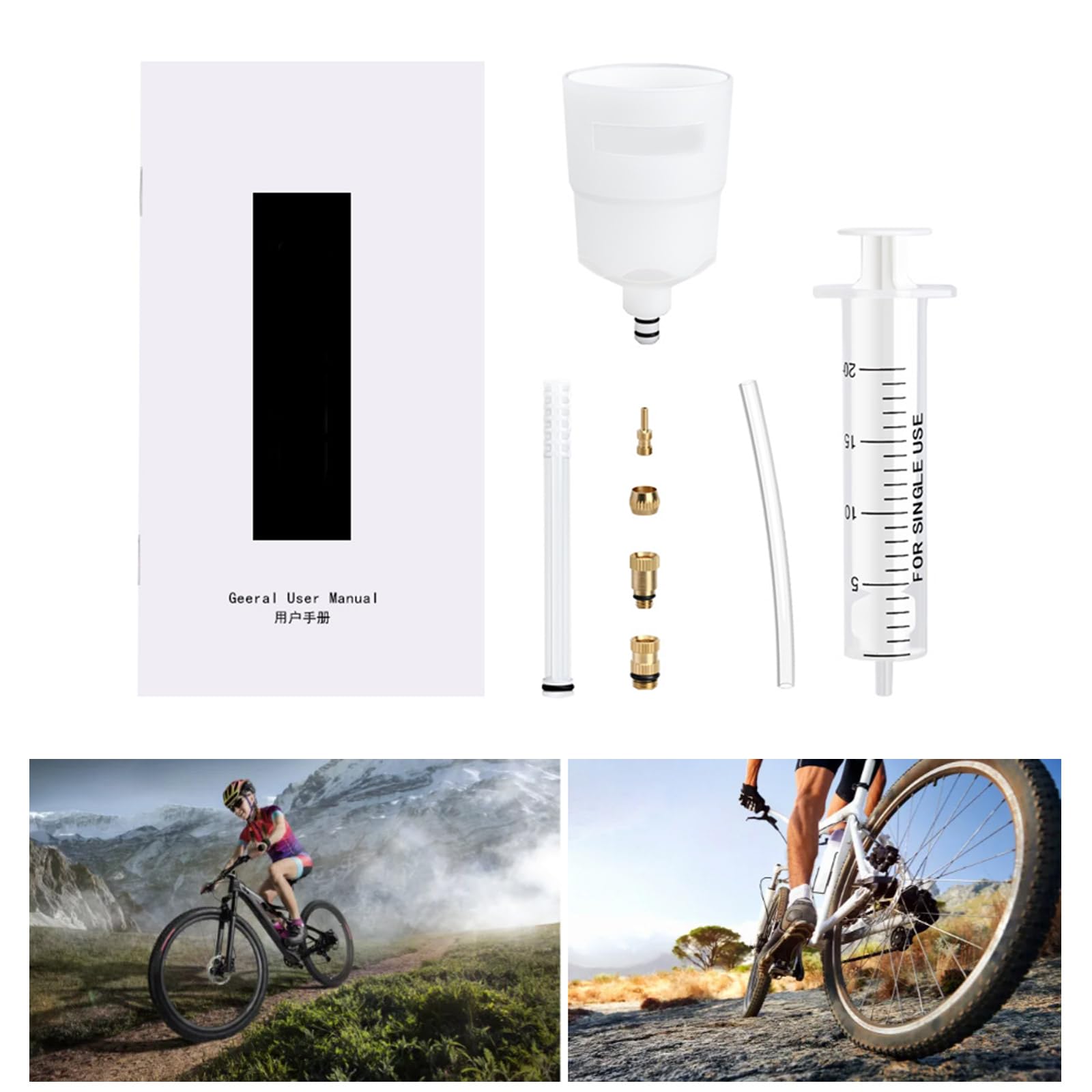 WEISUYUUS Easyly Brake Bleeding Suit Hydraulic Disc Systems Funnel Oil Stoppers for Quick Maintenance and Efficient Air Removal