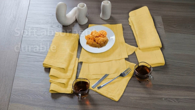 Servilletas de lino 100% naturales 18x18 cm set de 4 miniatura 7