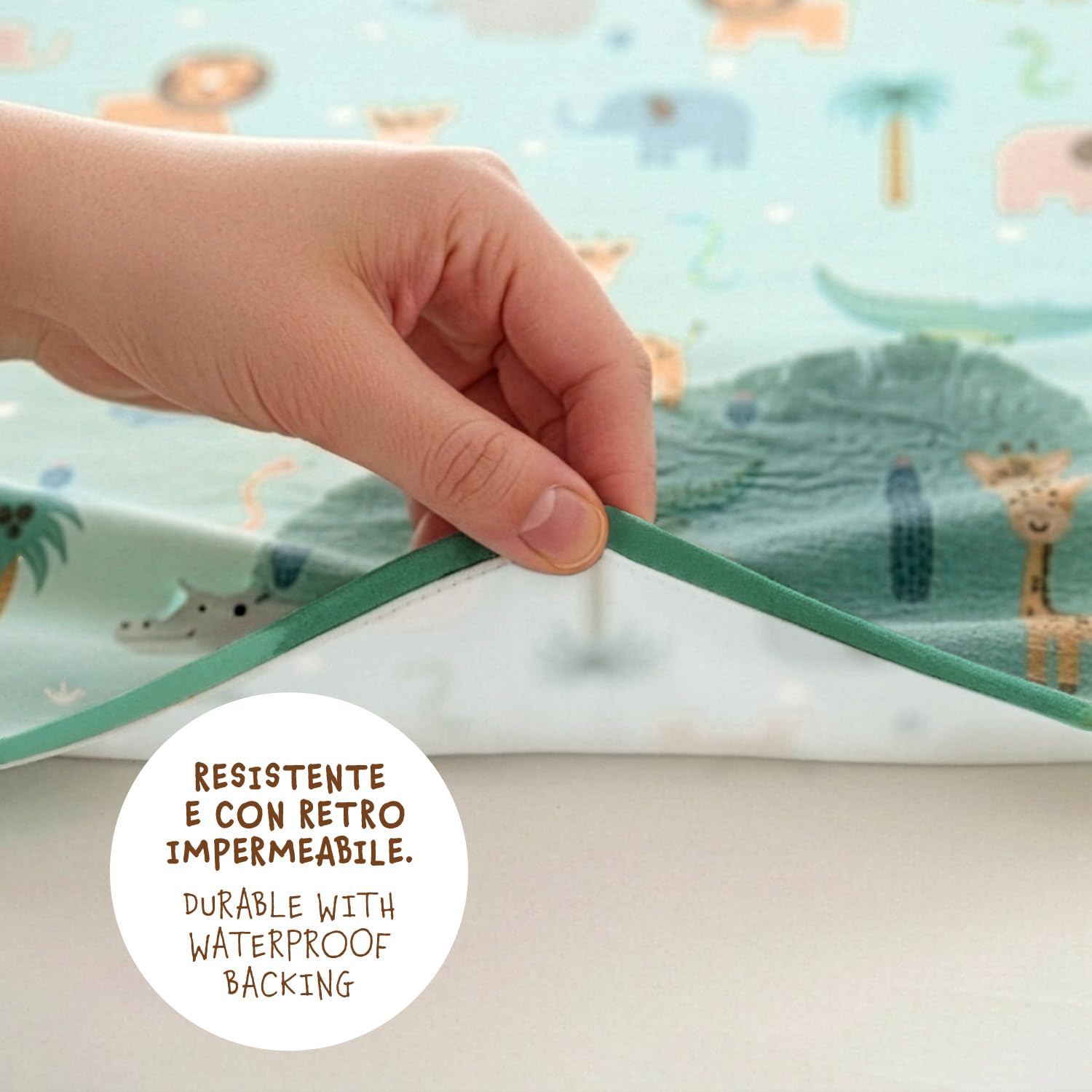 PERLETTI Traversine Neonato Fasciatoio Impermeabili Pacco Doppio - Traversa Teli Cambio Bambino Lavabili in Lavatrice - Traverse Bimbo Riutilizzabili Versatili Morbide (Set Azzurro + Verde, 50x70 cm)