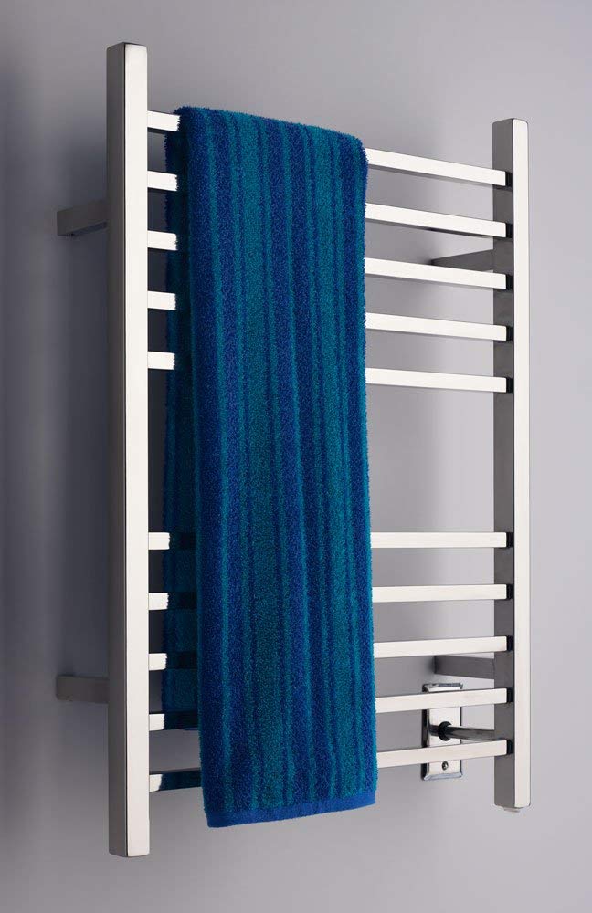 Amba RSWH-P Radiant Square Hardwired + Plug-in Combo 10 Bar Towel Warmer in Polished
