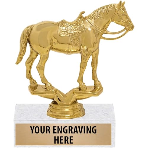Crown Awards 6" Gold Horse Riding Trophies - Western Horse with Rider Award Trophy