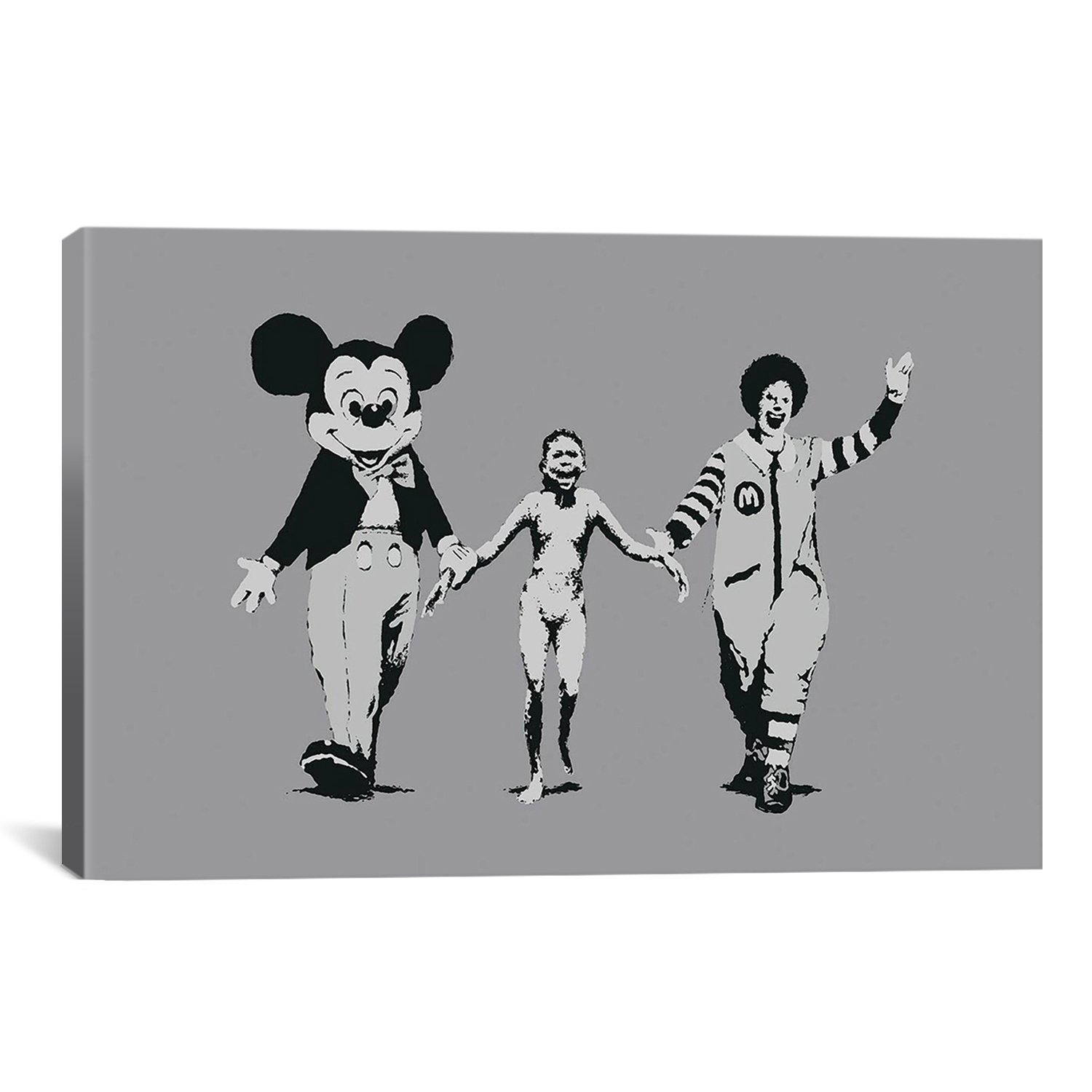 iCanvasART 2062 Ronald Mcdonald and Mickey Mouse Canvas Print by