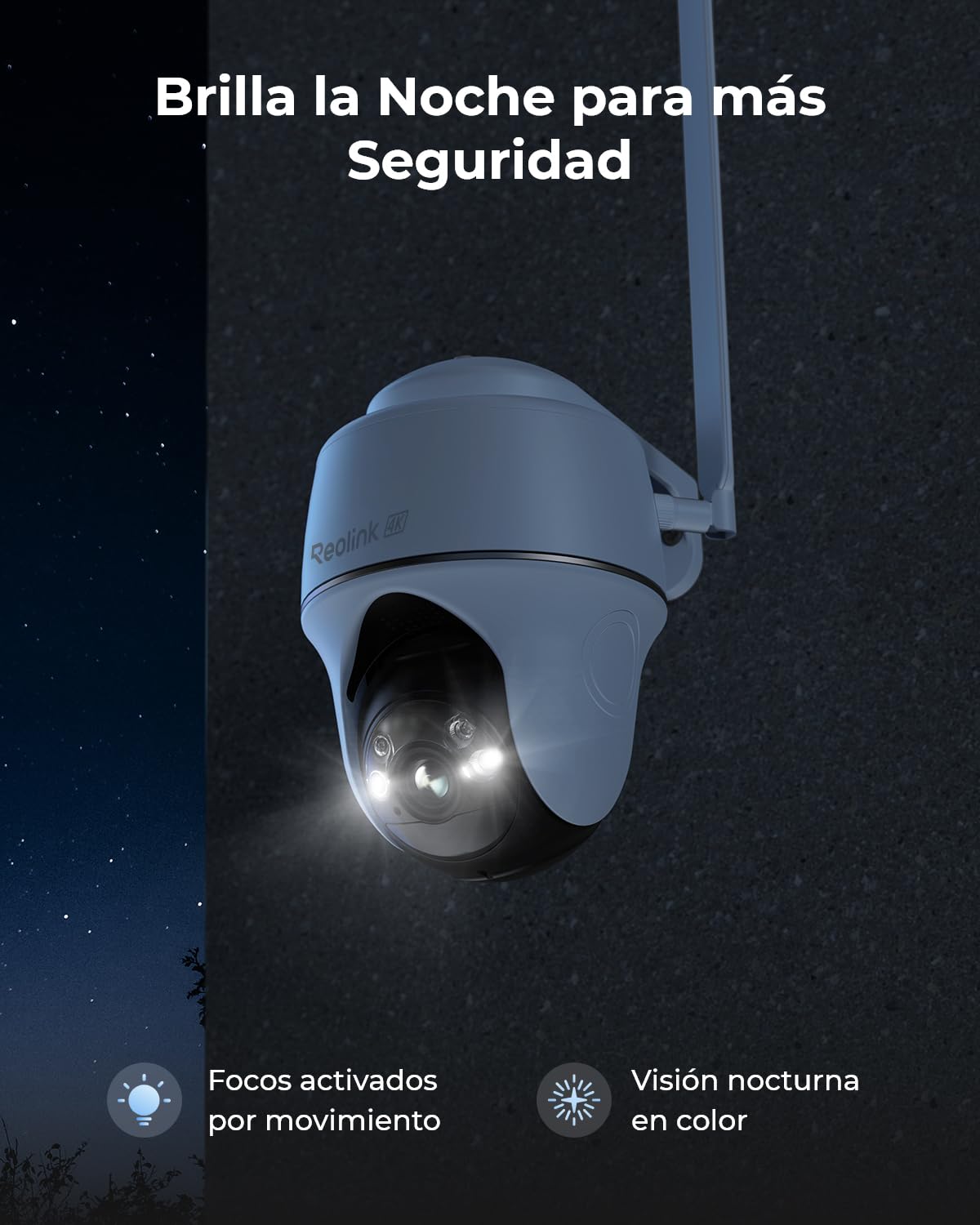 Reolink 4K 8MP Cámara Inalámbrica de Exteriores con Batería, 3G/4G LTE, 360° PTZ, Visión Nocturna en Color, Detección Smart, Audio Bidireccional, Fácil Instalación, Go PT Ultra + Panel Solar + 32GB SD