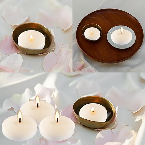 Miniatura 6 de Paquete de 24 velas flotantes de 2 pulgadas sin perfume para bodas, fiestas en la piscina, vacaciones y decoración del hogar
