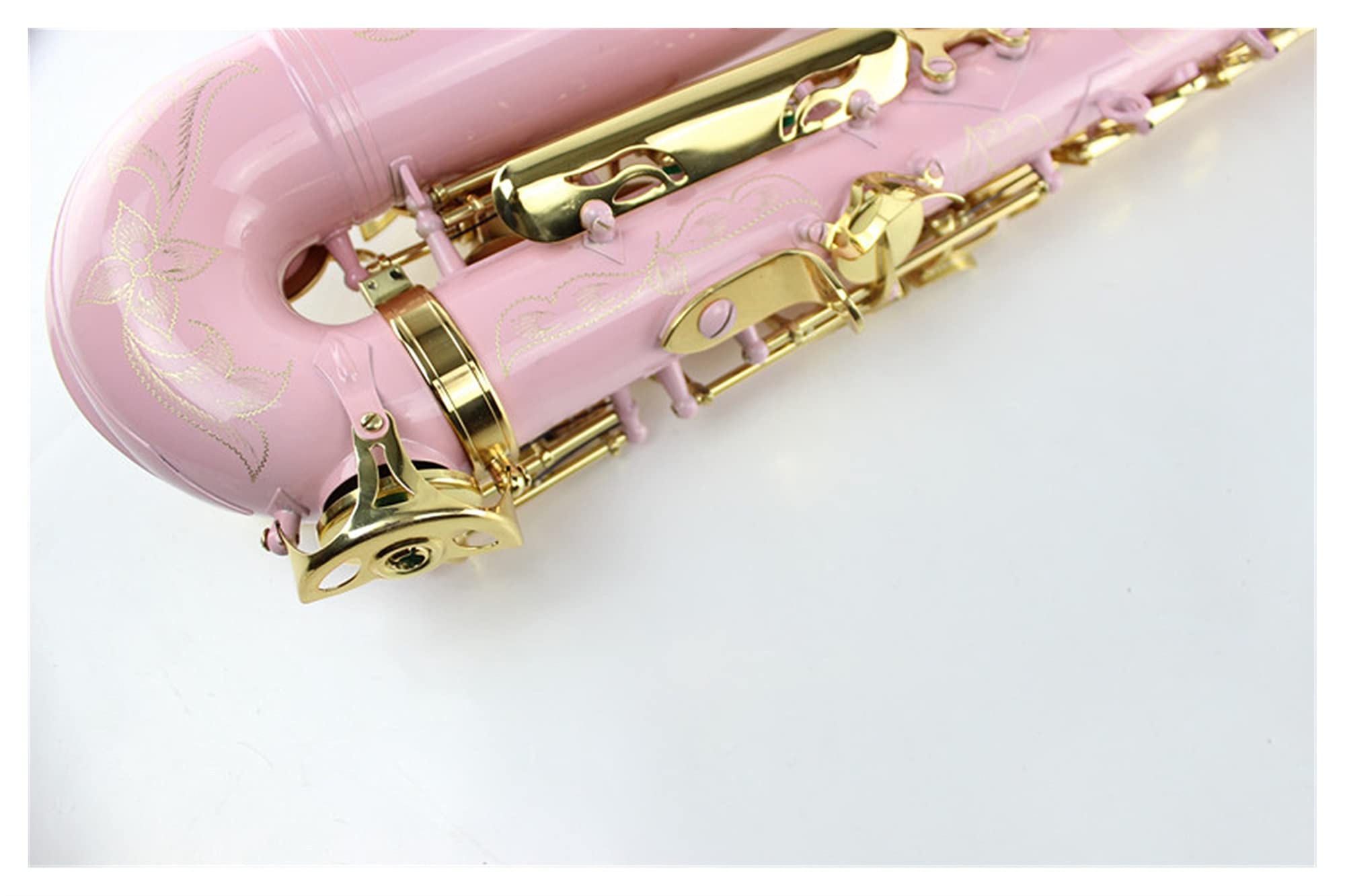 Sassofono Professionale Sassofono Alto con Tasti in Oro Rosa sulla Superficie Piana E Tipo Chiave Strumento a Fia
