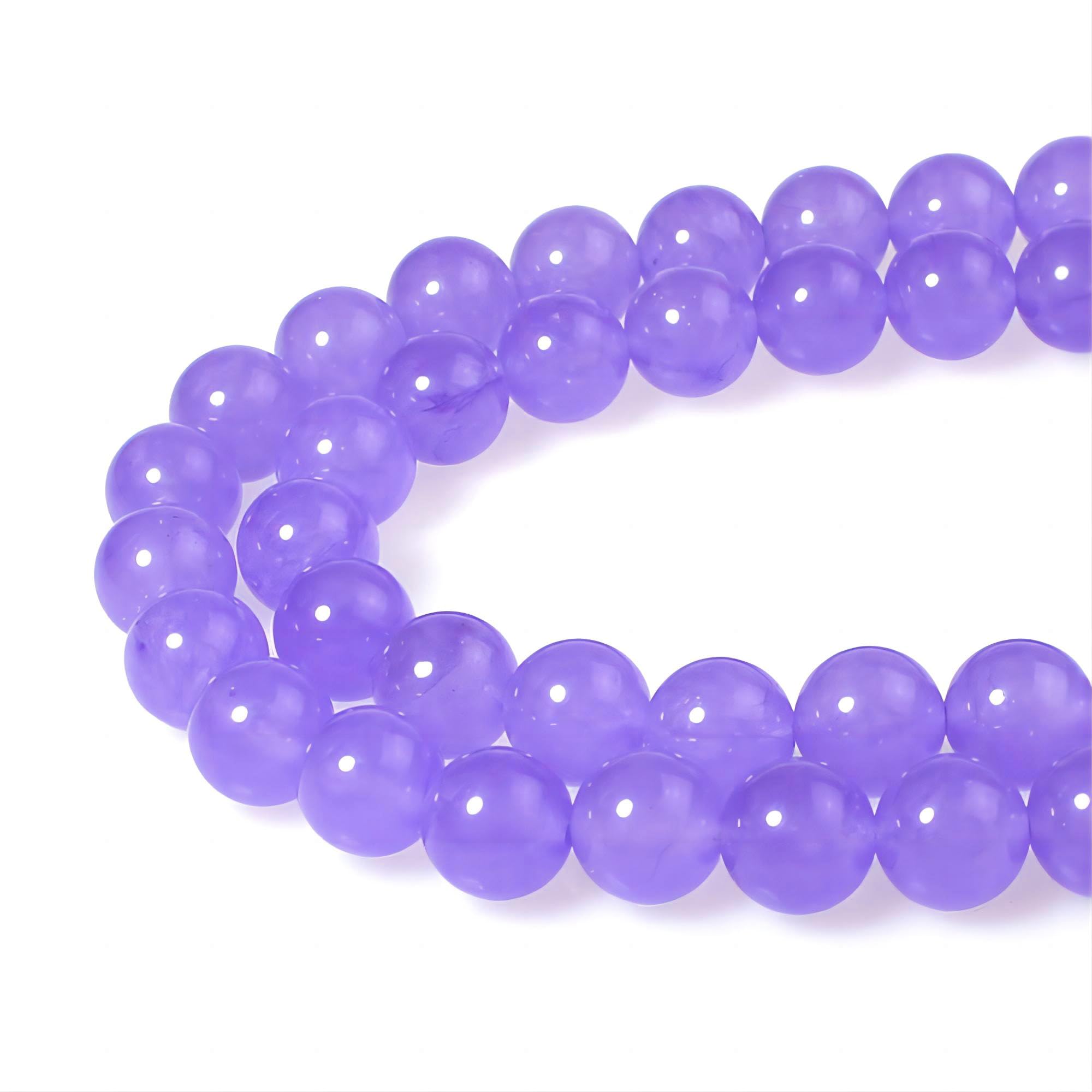 Stone Beads 12mm Lavender Purple Jade with Holes Round Gemstone Loose Beads for Jewellery Making Bracelet Necklace Ring Craft Supplies โ image 1