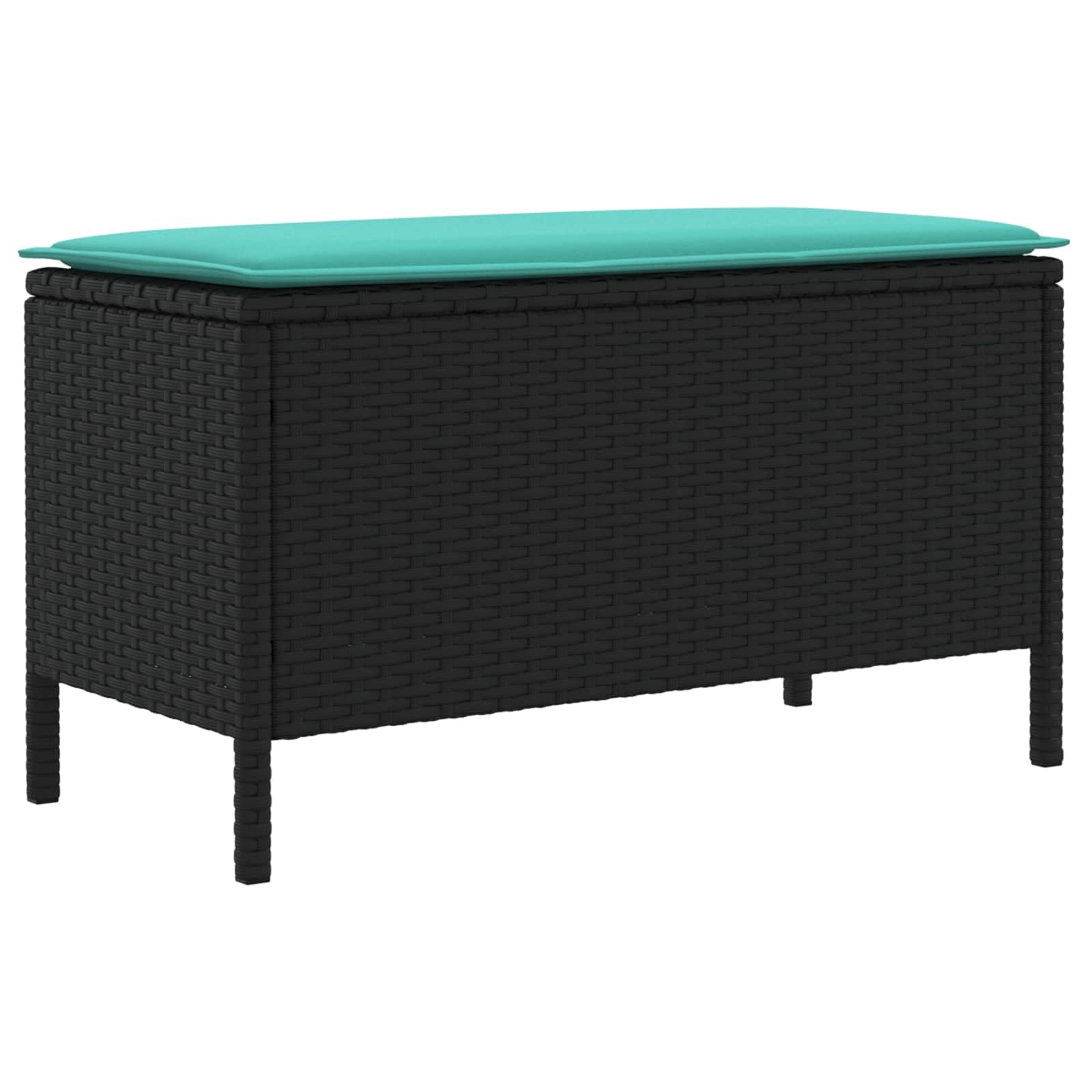 Fengshui Taboret ogrodowy czarny turkusowy 80 x 38 x 42 cm polietylen