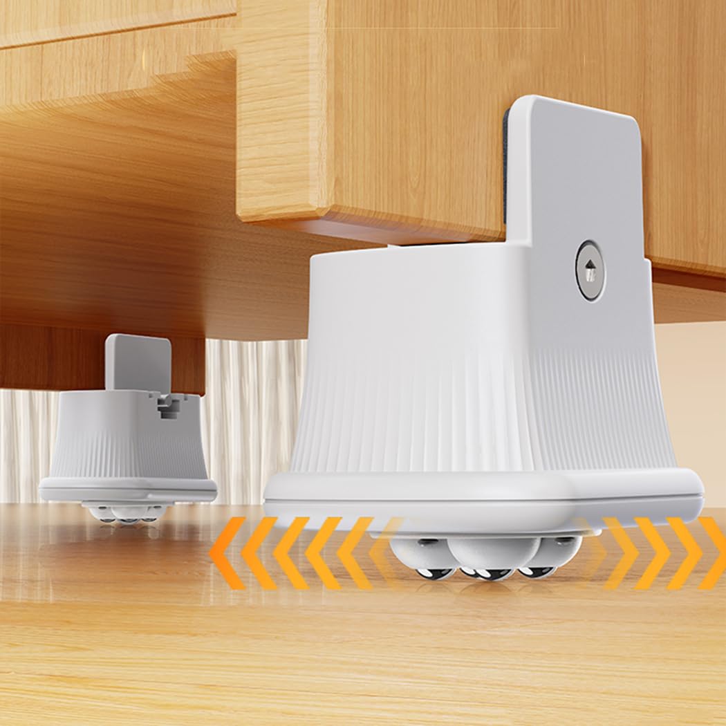 Set di 4 alzate per letto e divano, altezza 6 cm, per mobili resistenti, colore: bianco/grigio