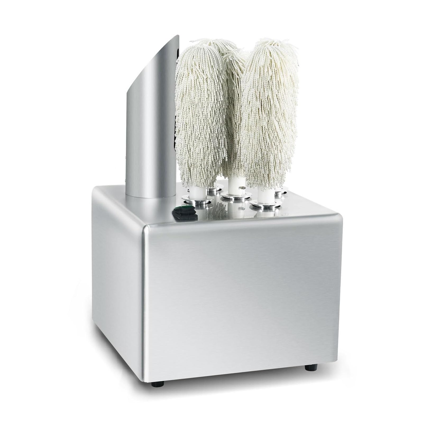 Pulidora eléctrica de copas de vino, diseño de acero inoxidable, cepillos extraíbles, secado instantáneo para bares, restaurantes, hoteles, cocinas, 3 cabezales